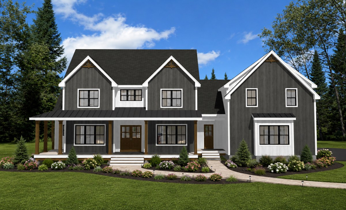 Front elevation of house plan 240201