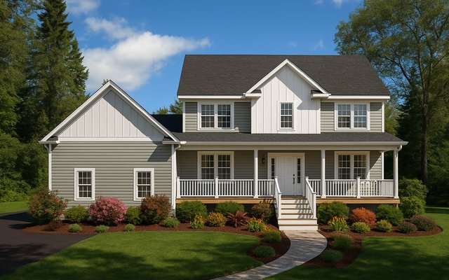 Front elevation of Plan 240306
